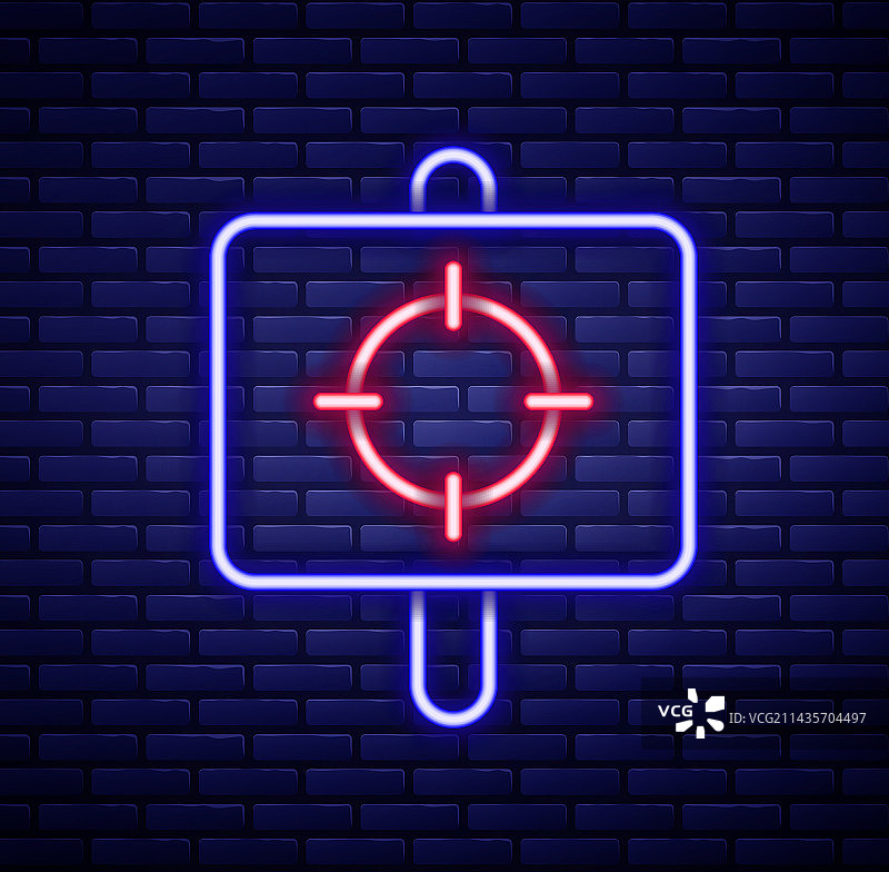 发光的霓虹灯运动靶标图标图片素材