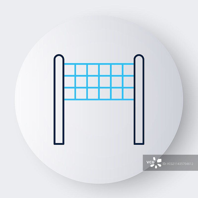 白色背景上的线性排球网图标图片素材