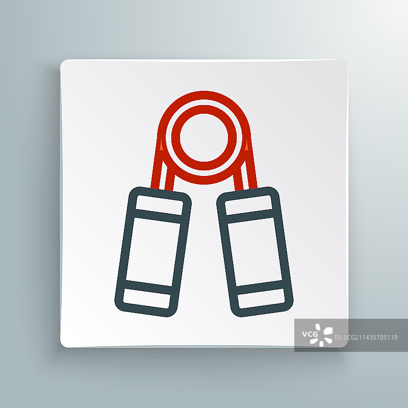 白色背景上的线条运动拉力器图标图片素材