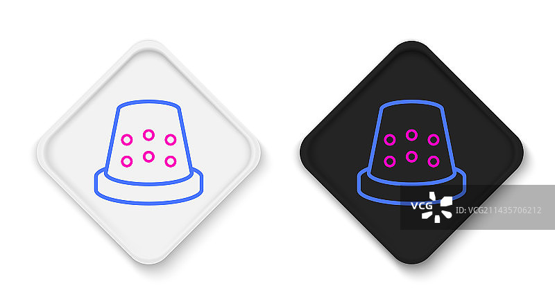 白色背景上的缝纫顶针图标图片素材