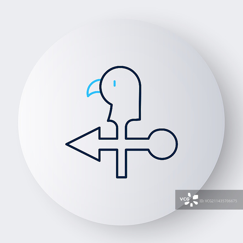 白色背景上的风向标公鸡线条图标图片素材