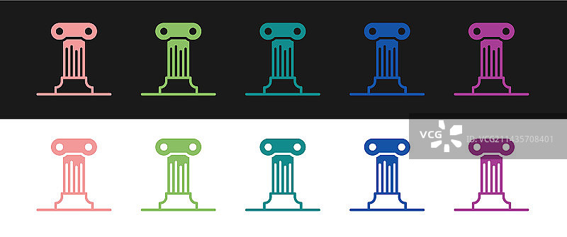 黑白背景上的法律支柱图标图片素材