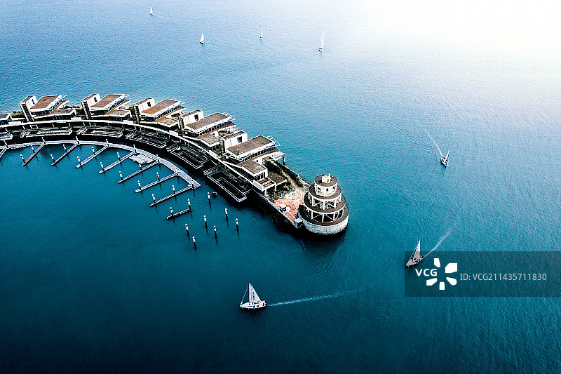 厦门香山游艇会航拍图片素材