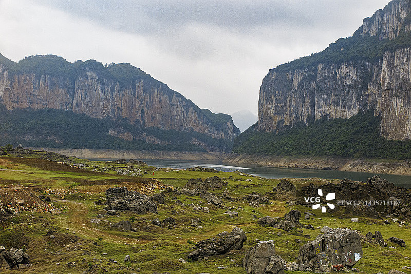 中国贵州毕节黔西市化屋基村乌江百里画廊景区风光，化屋基图片素材