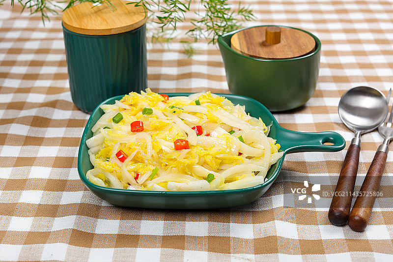 家常素食菜肴小炒菜肴清炒娃娃菜图片素材