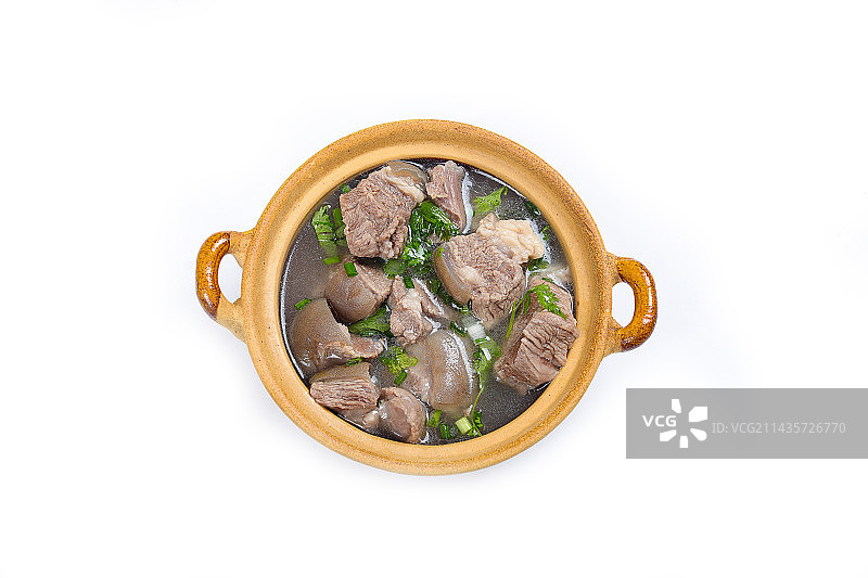 特色美食汤菜清炖带皮驴肉图片素材