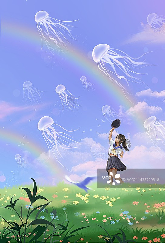 治愈少女图片素材