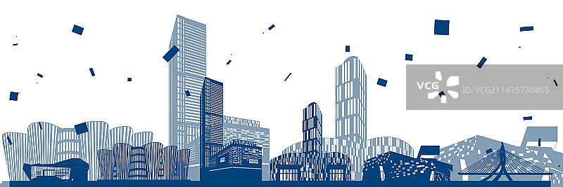 太原城市建筑地标剪影插画图片素材