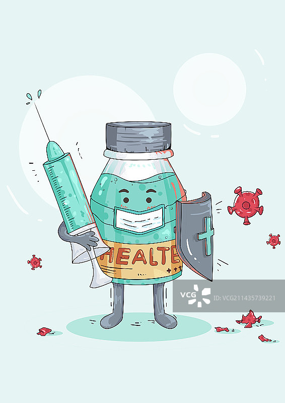 一个戴着口罩的瓶子图片素材