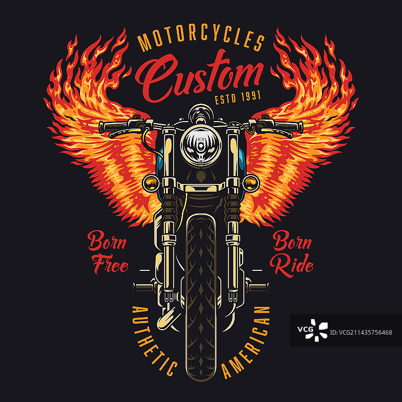 炫酷燃烧的摩托车海报图片素材