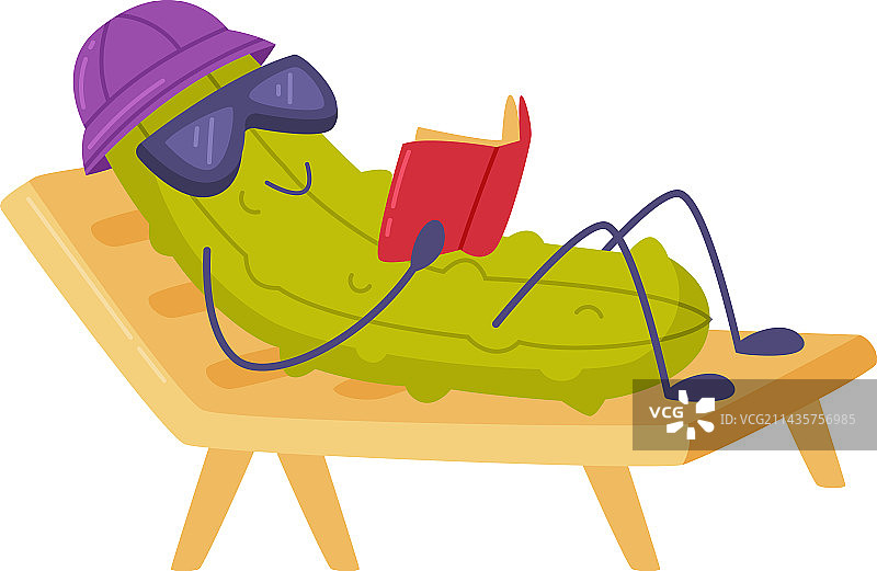 戴着太阳镜的滑稽绿色黄瓜图片素材