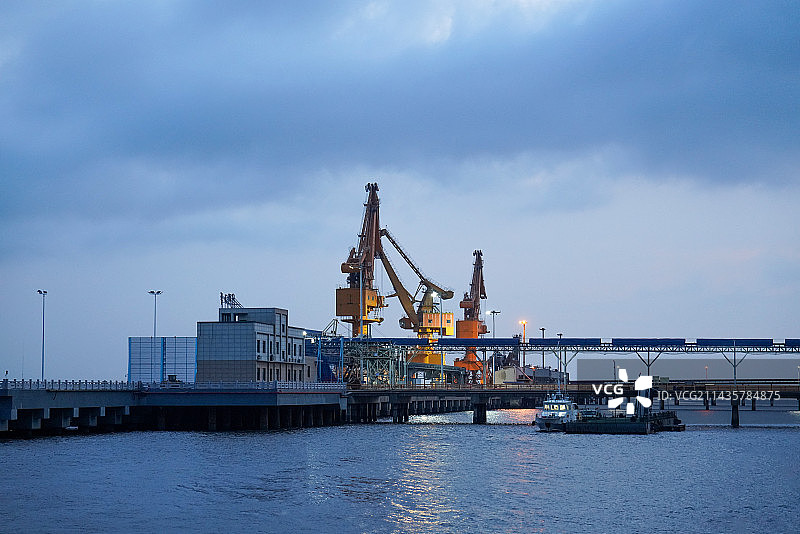 福州长乐松下码头的傍晚图片素材