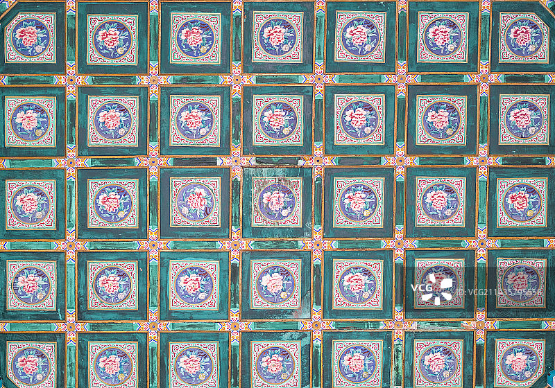 中式古建筑天花图案背景图片素材