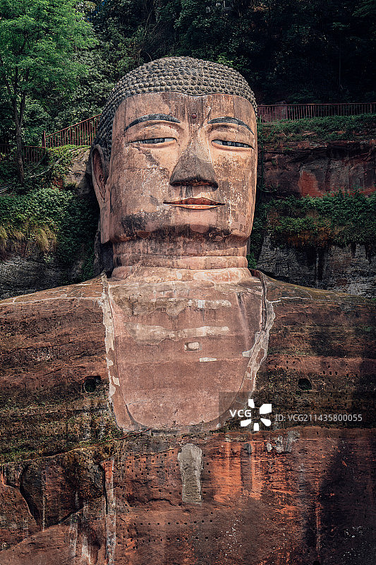 乐山大佛特写图片素材