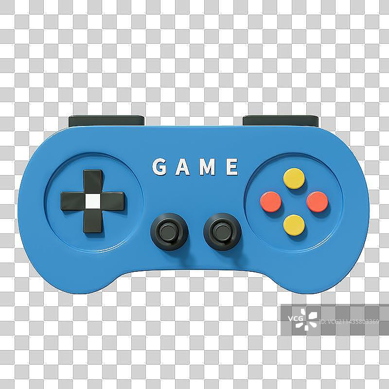 蓝色游戏手柄主视角图片素材
