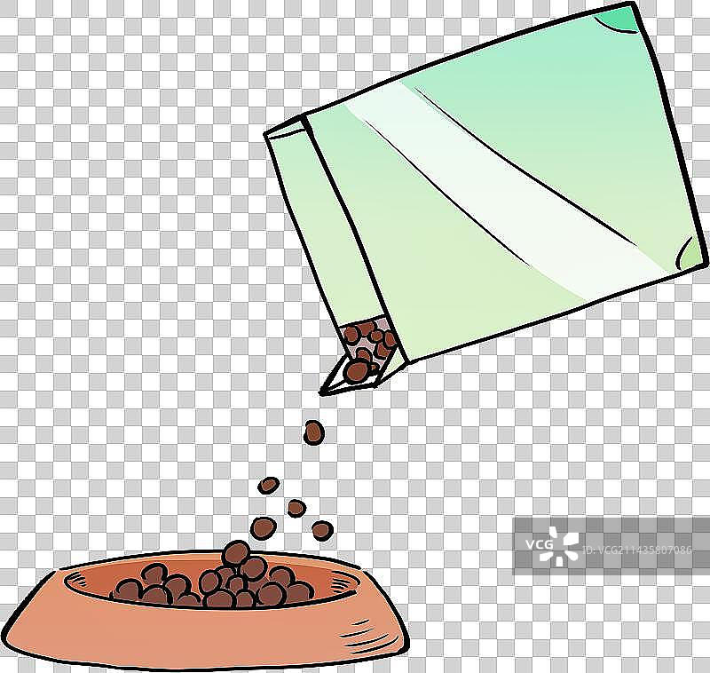 喂养宠物的小食品和饭盆元素图片素材