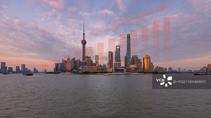 上海陆家嘴城市经济增长图片素材