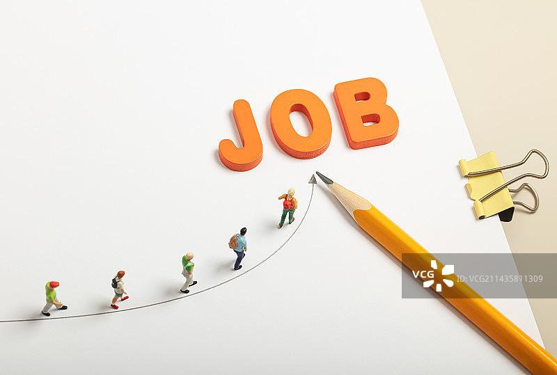 微缩创意积木字母job与求职者图片素材