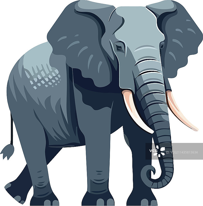 可爱的吉祥物在野外行走，长牙有危险图片素材