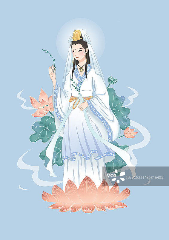莲花台上的观音图片素材
