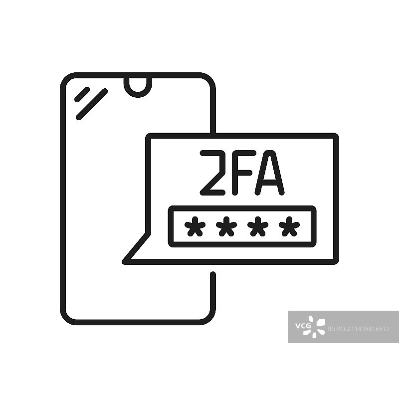 双重身份验证密码访问2FA图标图片素材