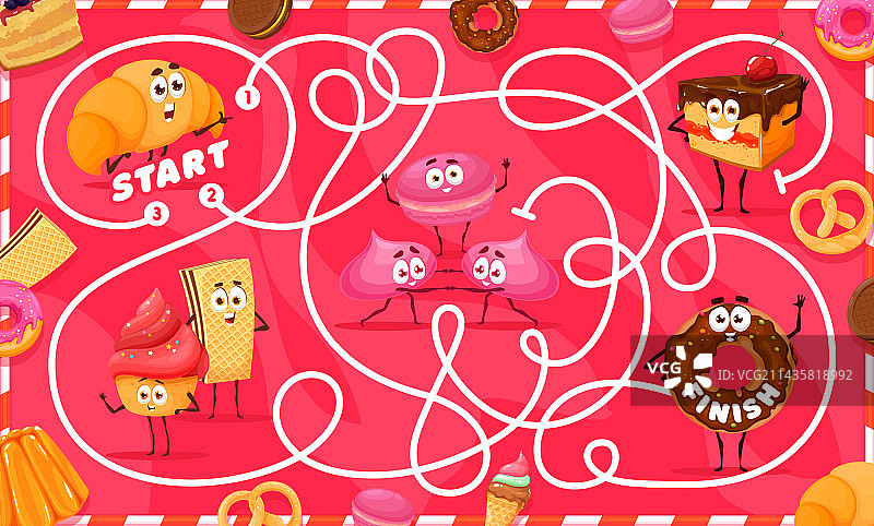 卡通面包店和糖果迷宫游戏图片素材