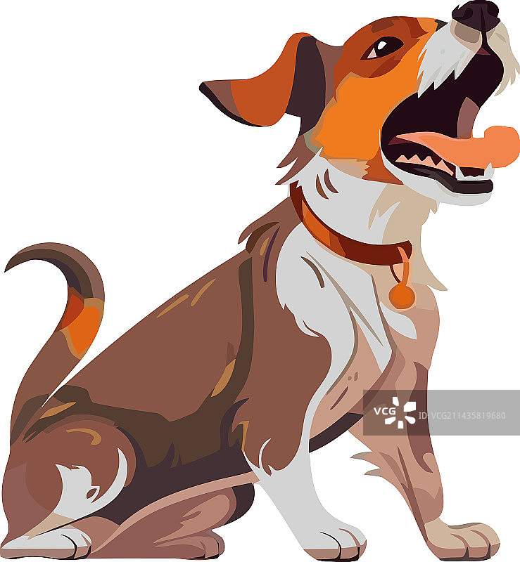 吐着舌头的快乐梗犬图片素材