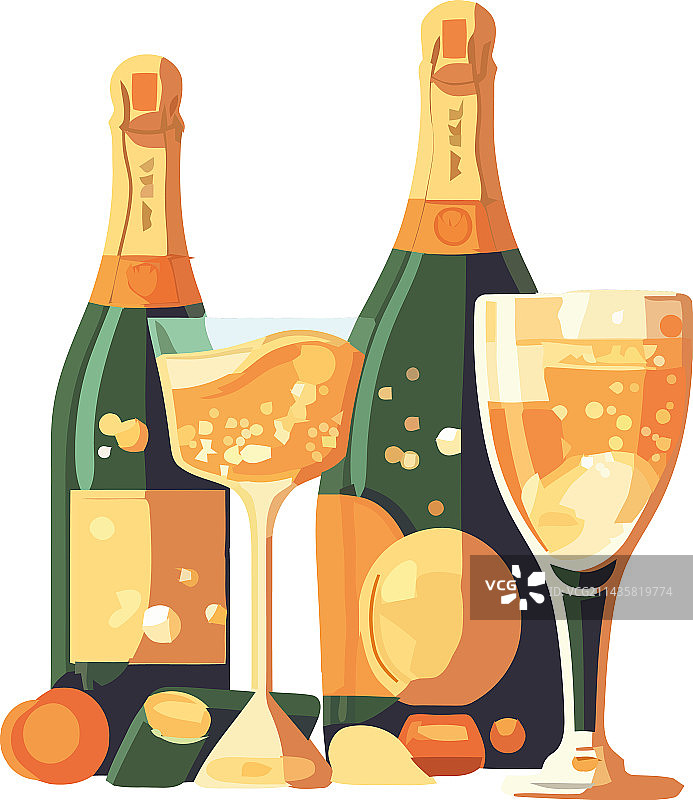 象征奢华和庆祝的香槟图片素材