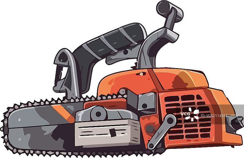 森林中切割木材的锋利机械图片素材