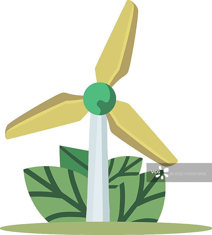 风车与树叶图片素材