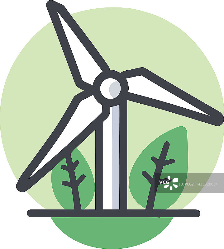 风车与绿叶图片素材