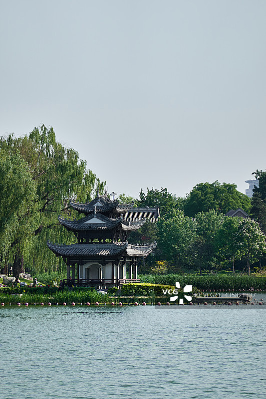 夏天的北京陶然亭公园景色图片素材