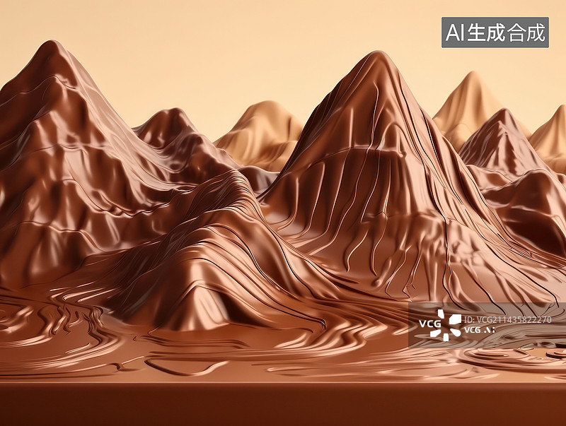 【AI数字艺术】巧克力美食山图片素材