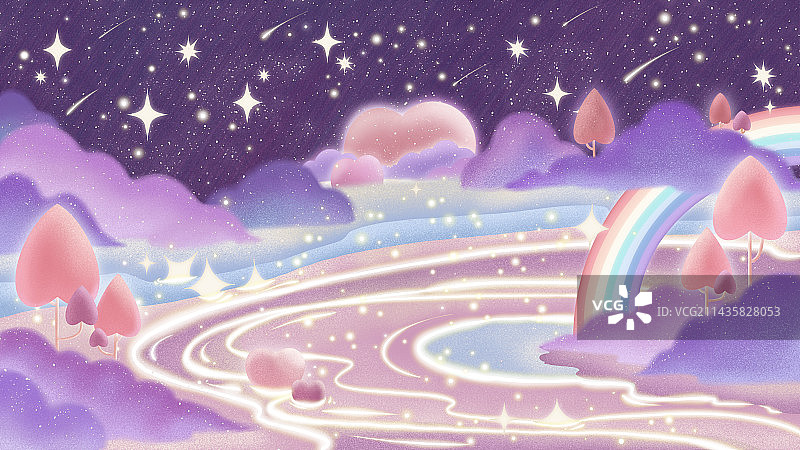 梦幻夜空星光云海壁纸海报图片素材