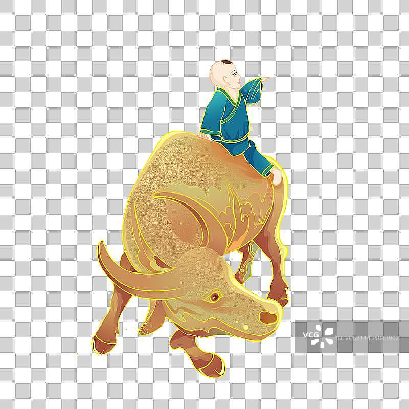 清明节牧童放牛图片素材