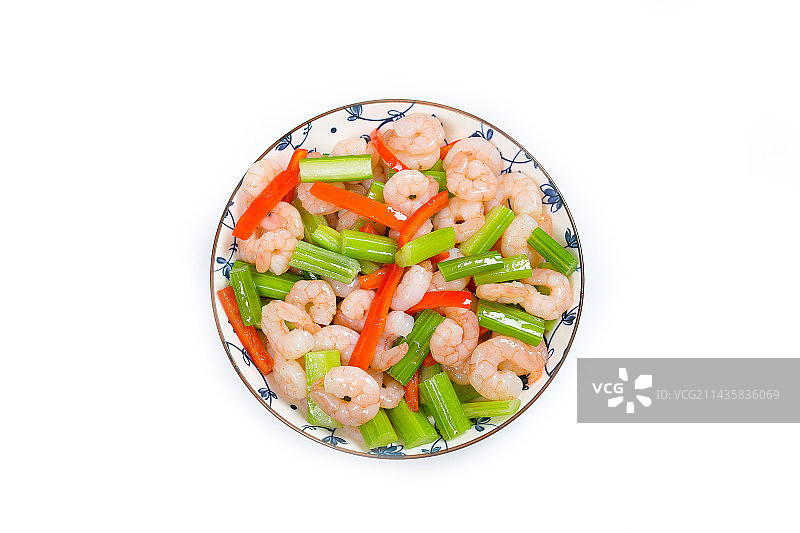 中餐美味菜肴西芹炒虾仁图片素材