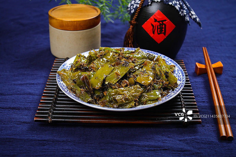 香辣美味下饭菜腌菜炒青椒图片素材