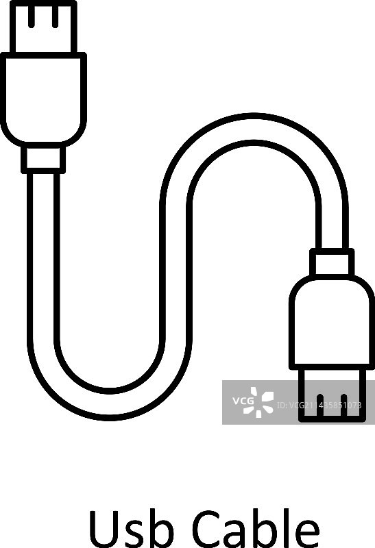 USB数据线轮廓图标简约素材I图片素材