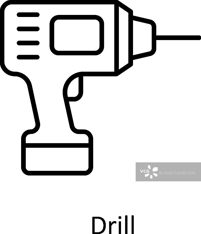 电钻轮廓图标图片素材