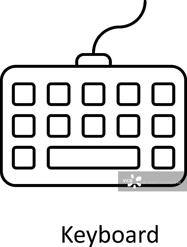 键盘轮廓图标简易库存图片素材