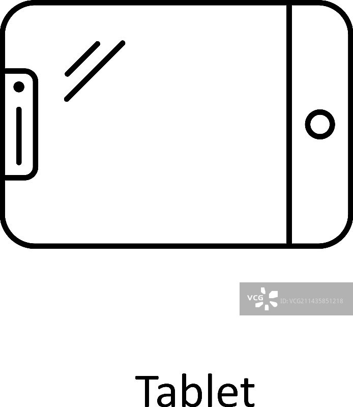平板电脑轮廓图标，简约库存插图图片素材