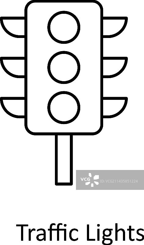 交通信号灯轮廓图标图片素材