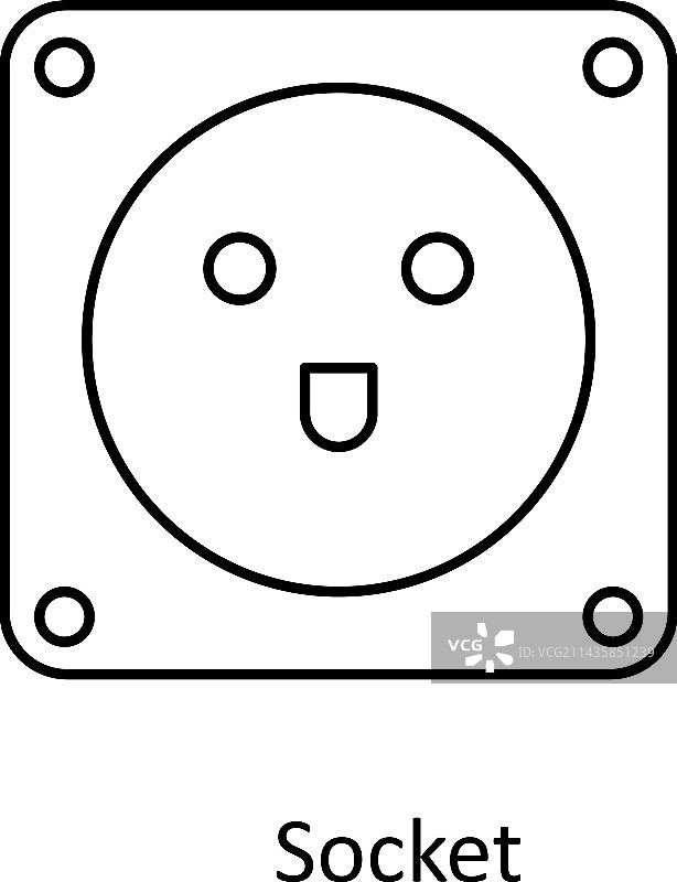 电源插座轮廓简易库存图图片素材
