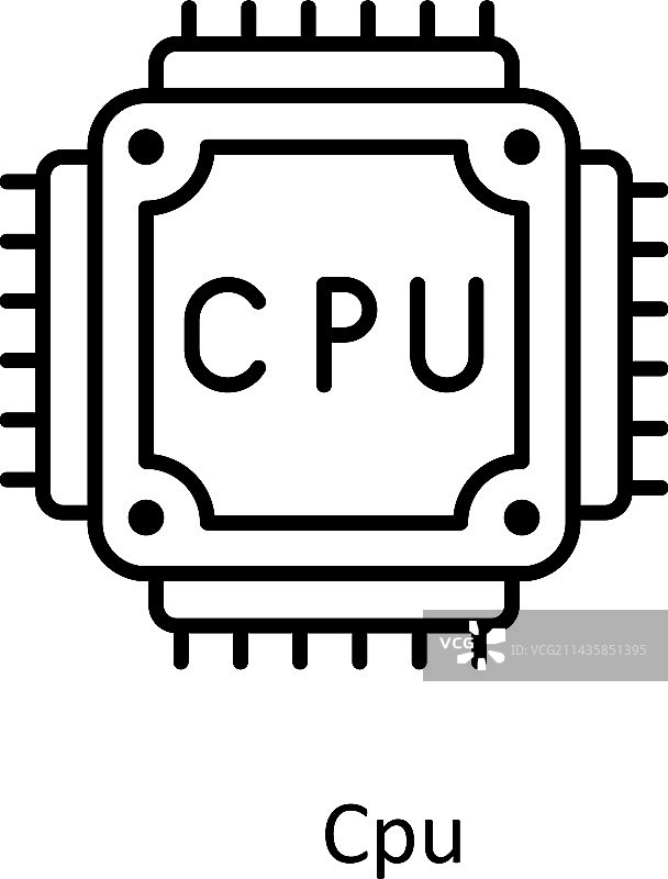 CPU轮廓图标简约素材图片素材