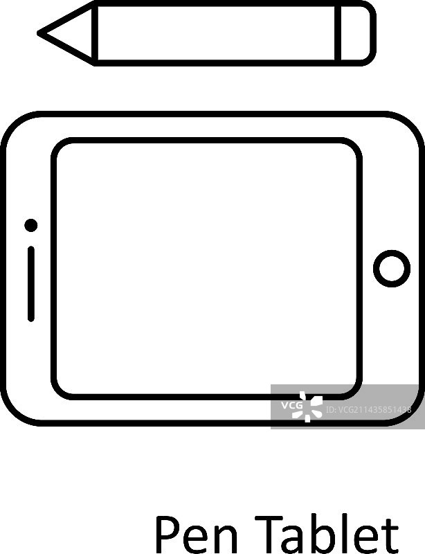 手写笔平板电脑轮廓图标图片素材