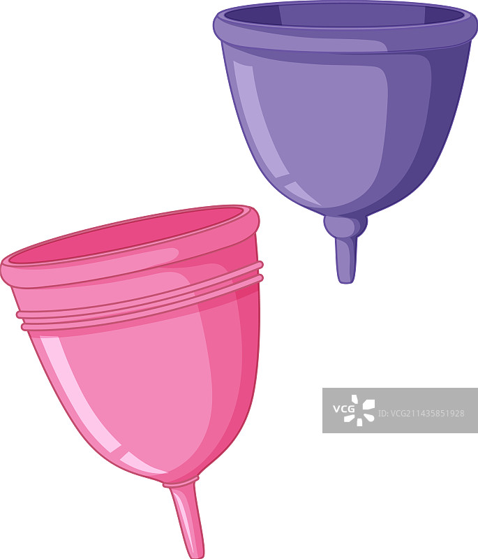 白色背景上的月经杯图片素材