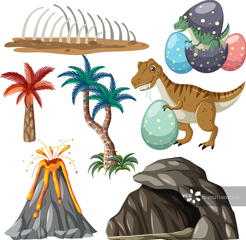 恐龙与自然元素合集图片素材