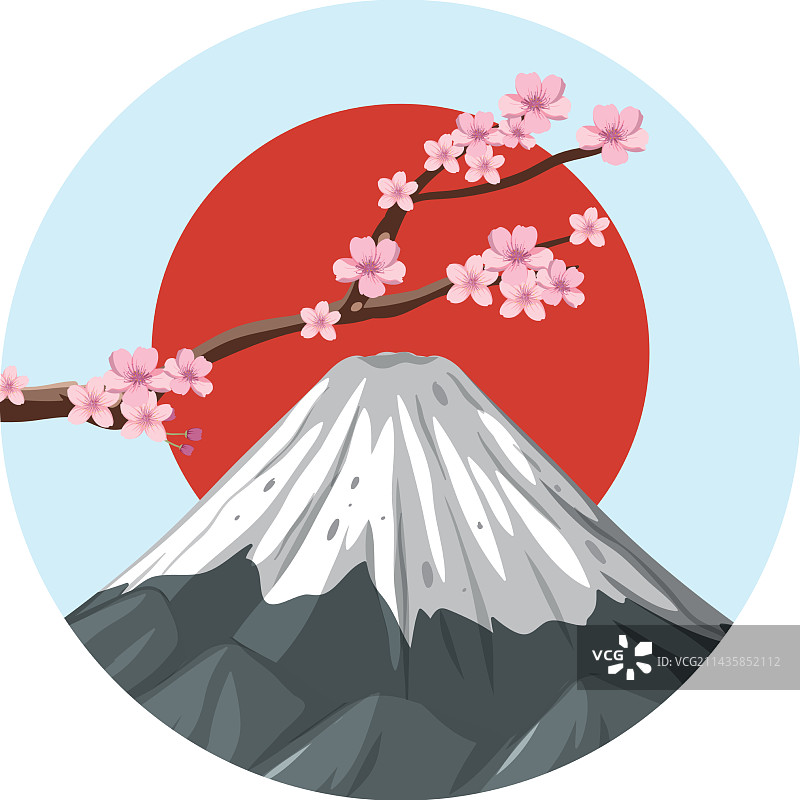 日本标志性象征富士山图案图片素材