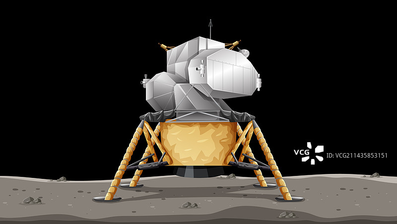 阿波罗11号登月舱在月球表面图片素材
