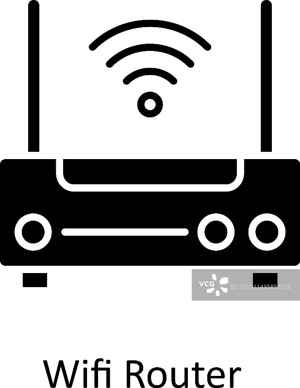 WiFi路由器实心图标（简单素材）图片素材